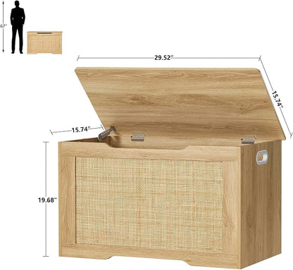 usikey 29.5” Storage Chest, Storage Bench - Image 3