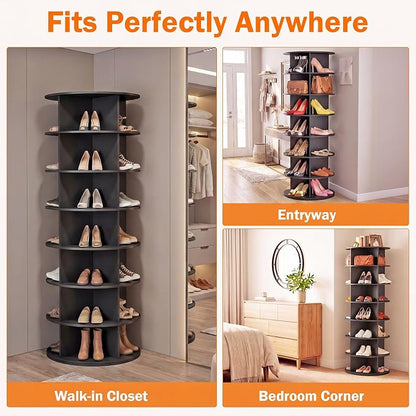 Redlife 360° Rotating Shoe Rack Tower, 7-Tier Lazy Susan Shoe Organizer - Image 6