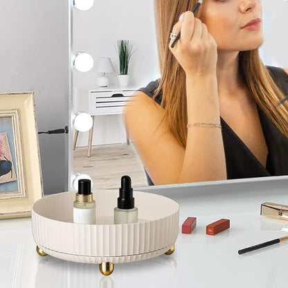 Rotating Makeup Organizer, 8.7 Inch Large Capacity Vanity Tray - Image 2