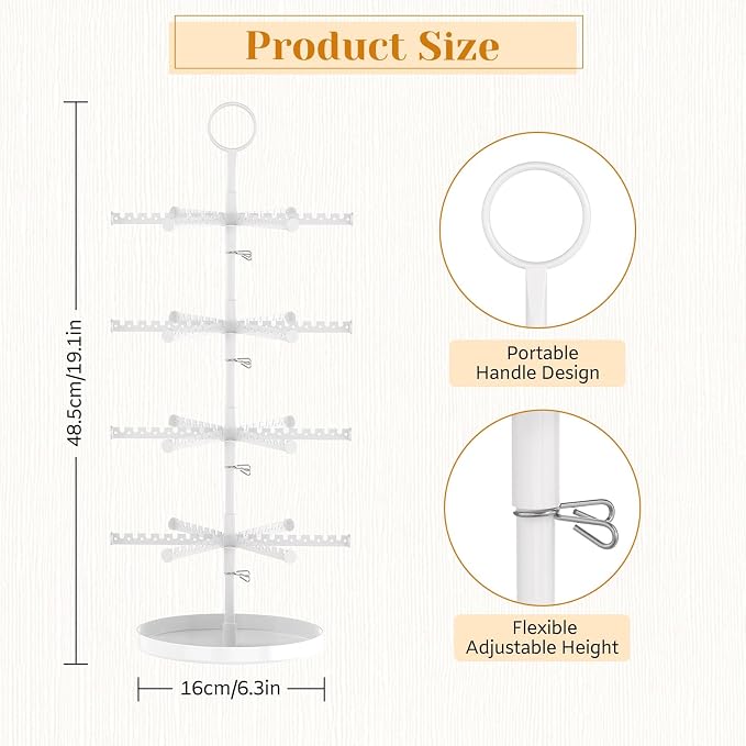 MODOWEY Rotating Earring Holder Organizer Tree Adjustable Display - Image 2