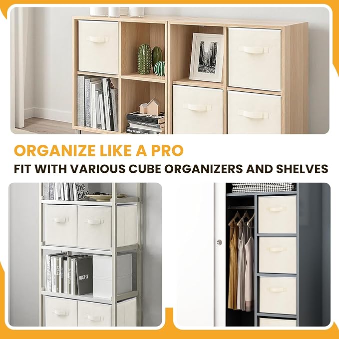 Criusia Large Storage Cubes, 13 Inch Cube Storage Bins - Image 4