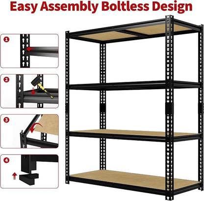 Heavy Duty Garage Storage Shelves, 2000 Lbs Capacity, 4-Tier Adjustable Storage - Image 7