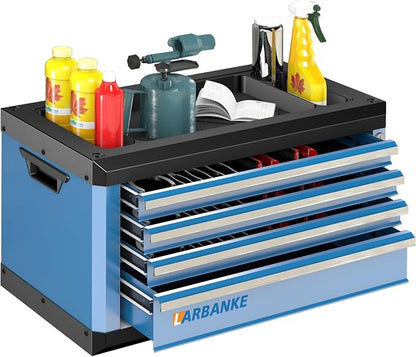 4-Drawer Tool Box with Lock&Keys, Portable Tool Box with Multifunctional by LARBANKE