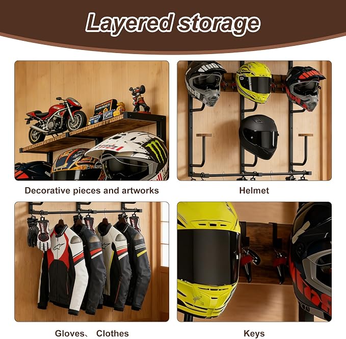 6-in-1 Motorcycle Helmet Rack - Image 5