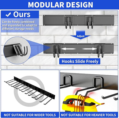 Garage Wall Organizer Wall Mount, 48inch Heavy Duty Garden Tool organizer - Image 4