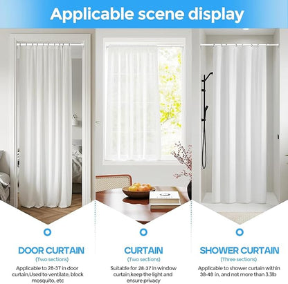 Spring Tension Curtain Rod 28-48'' 4 Pcs Adjustable Rods No Drilling | 5/8'' - Image 5