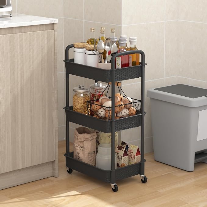 MOYIPIN 3-Tier Plastic Rolling Utility Cart - Image 5