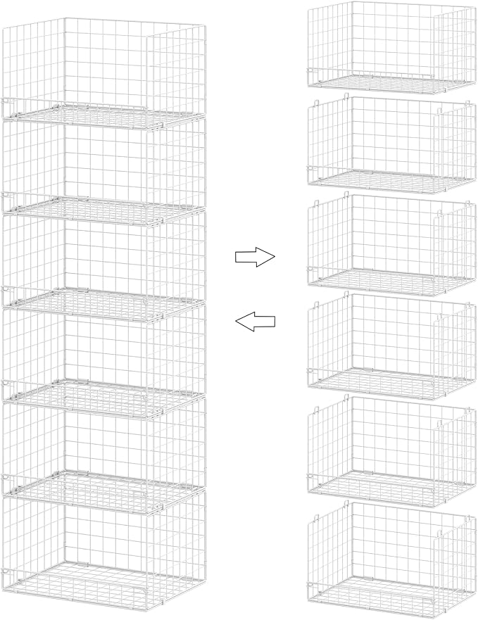 Huxitocan 6-Tier Stackable Closet Organizers and Storage Basket by Huxitocan