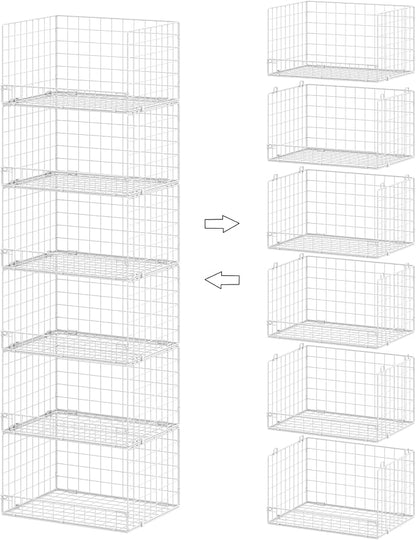 Huxitocan 6-Tier Stackable Closet Organizers and Storage Basket by Huxitocan