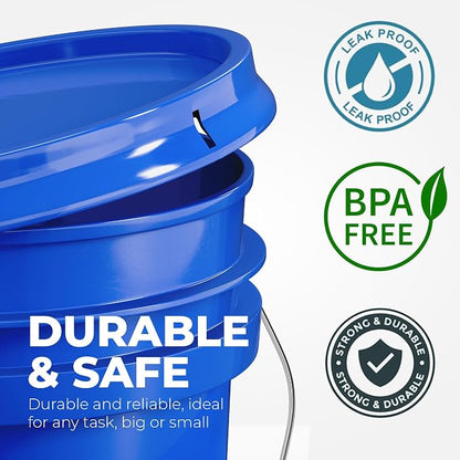 5-Gallon Blue Bucket Pail Container - Image 5