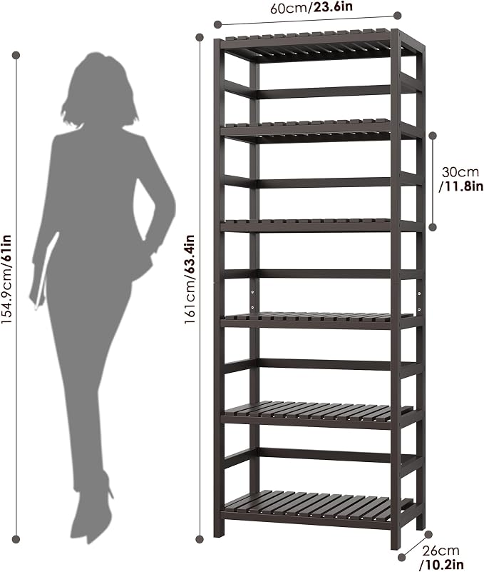 FOTOSOK 6-Tier Bamboo Shelf - Image 3