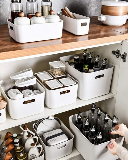 Set Of 3 Plastic Storage Bins, Versatile Kitchen Pantry Organization and Storage - Image 5