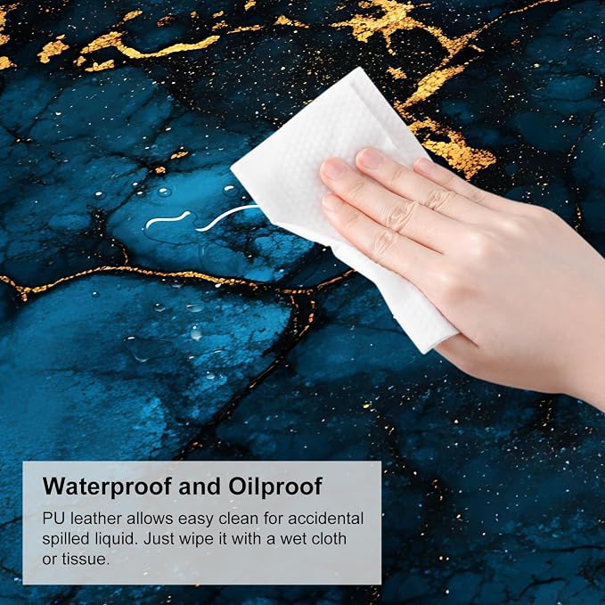 Blue Marble Gold Vein Mouse Pad – Large Extended Desk Mat 31.5 x 11.8 in– - Image 7