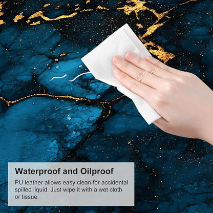 Blue Marble Gold Vein Mouse Pad – Large Extended Desk Mat 31.5 x 11.8 in– - Image 7