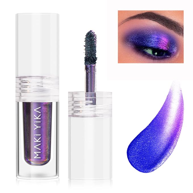 MAKI YIKA Glitter Eyeshadow Purple Liquid Multichrome Eyeshadows Long Lasting by MakiYikaBeauty