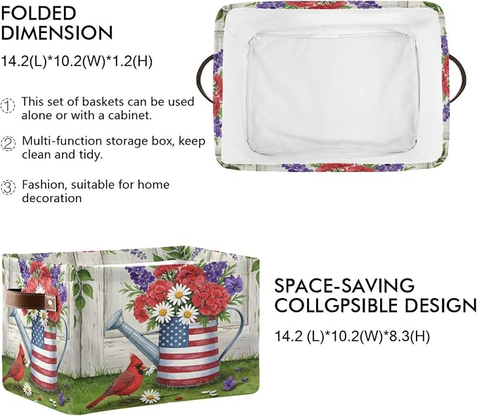 Watering Can with Us Flag Storage Bin - Image 2