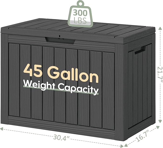 KAMABOKO 45 Gallon Outdoor Storage Box, All-Weather Deck Box - Image 2