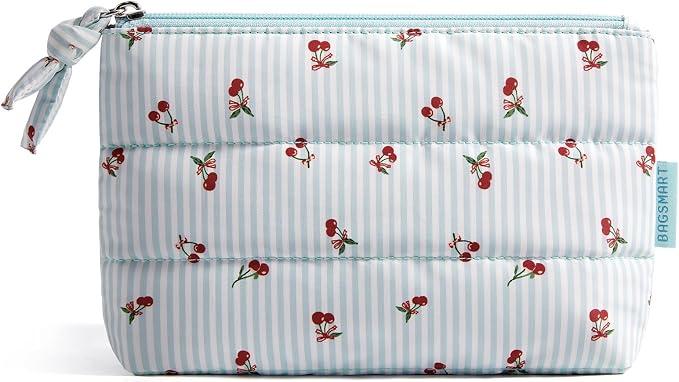 BAGSMART Mini Makeup Organizer, Puffy Travel Pouch by BAGSMART