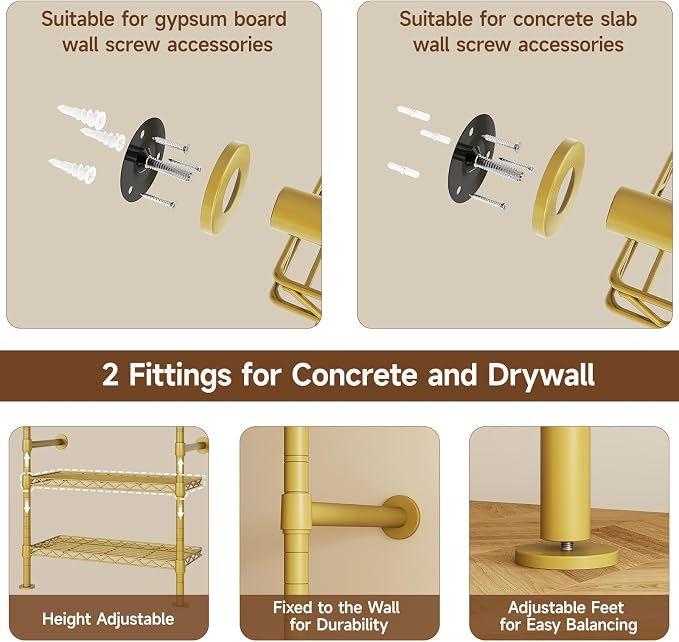L2 Wall Mounted Closet System, Industrial Pipe Clothing Rack Clothes Racks - Image 6