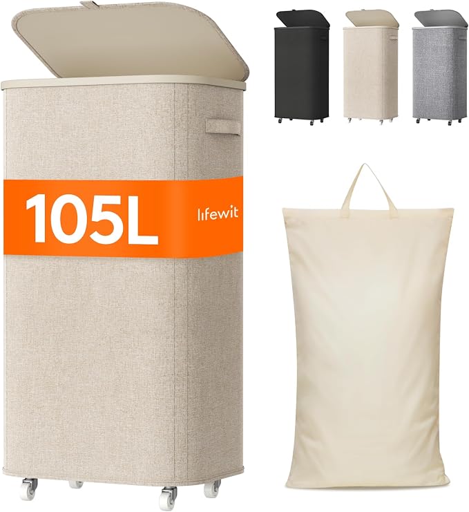 Lifewit 105L Plastic Laundry Basket by Lifewit