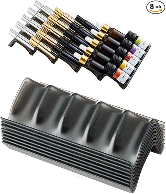 HAN SHENG 8Pcs Expandable Essential Oil Rack, Countertop Stand | Black by HANSHENG