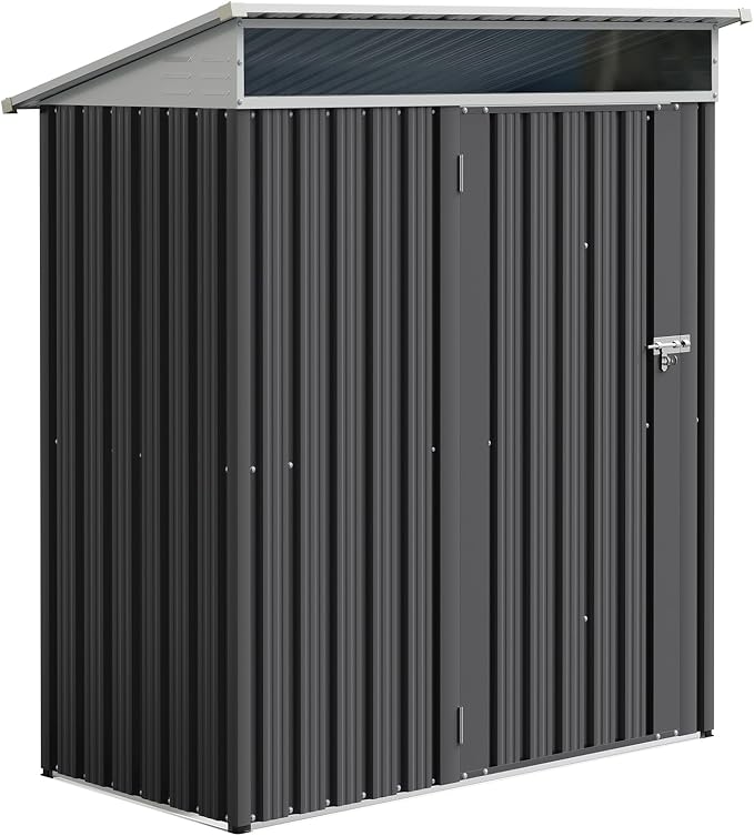 JYQAQA 5x3 FT Outdoor Garden Storage Shed, Waterproof Metal Garden Sheds by JYQAQA