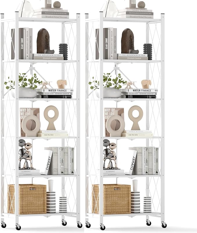 DEANIC 6-Shelf Folding Bookcase by ShowNow