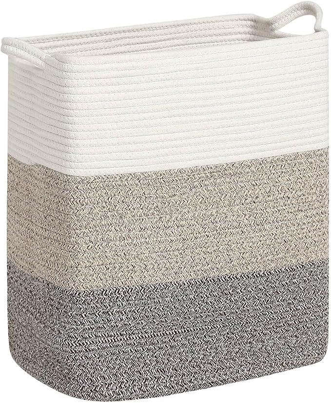 Tall Laundry Basket With Handles, Woven Cotton Rope Big Laundry Hamper Sorters - Image 8