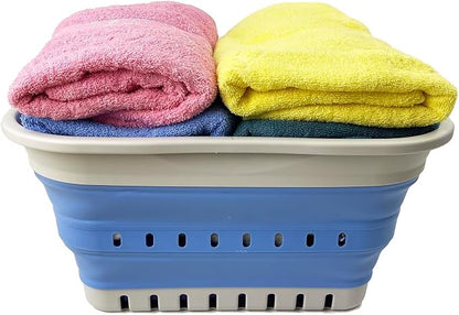 SAMMART Collapsible Plastic Rectangular Laundry Basket - Image 4
