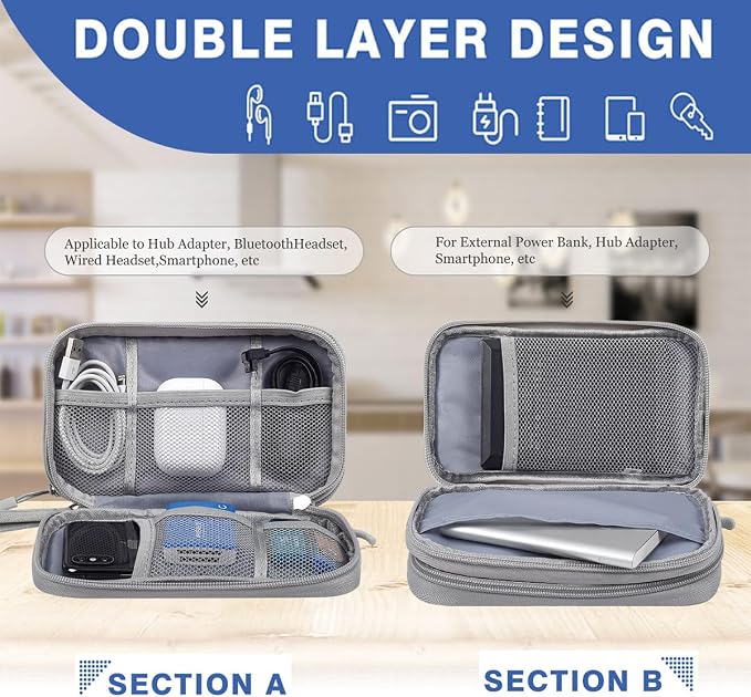 CAAORDKSO Electronic Organizer Travel Cable Accessories Case, Organizer Bag - Image 4
