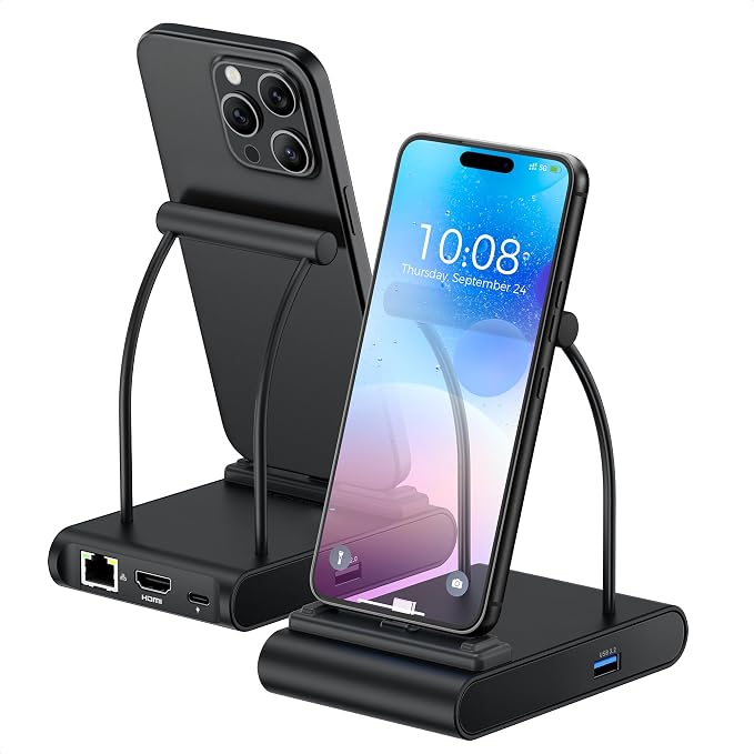 Cable Matters 5-in-1 iPhone 16/15 USB C Hub, 4K@60Hz HDMI | iPad Docking Stand by CableMatters