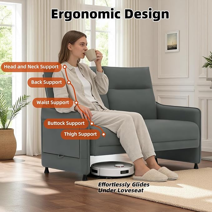 Faux Leather Loveseat, Upholstered Loveseat - Image 6