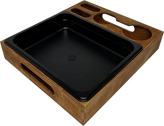 Wooden Serving Tray with Cup Holder - Image 7