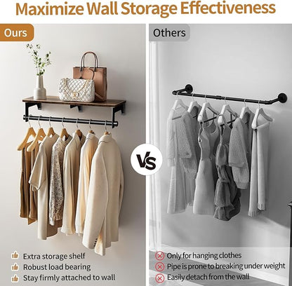 Luxspire Clothes Rack 28.7inch, Wall Mounted Garment Racks - Image 3