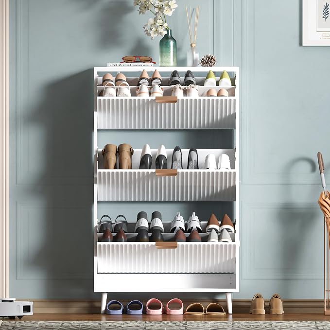 Shoe Cabinet Storage, Modern Freestanding Organizer by QIVOMIX