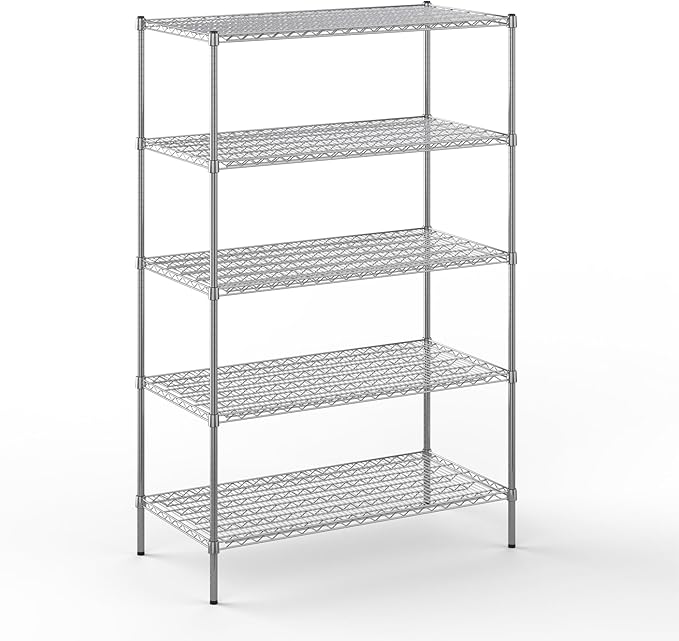 24" Deep x 48" Wide x 74" Height Wire Shelving Kit | 5-Tier | NSF Commercial by Regal+Altair