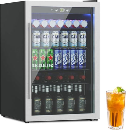 Compact Beverage Refrigerator Cooler, 145 Can/4.5 Cubic Feet Mini Fridge by Erivess