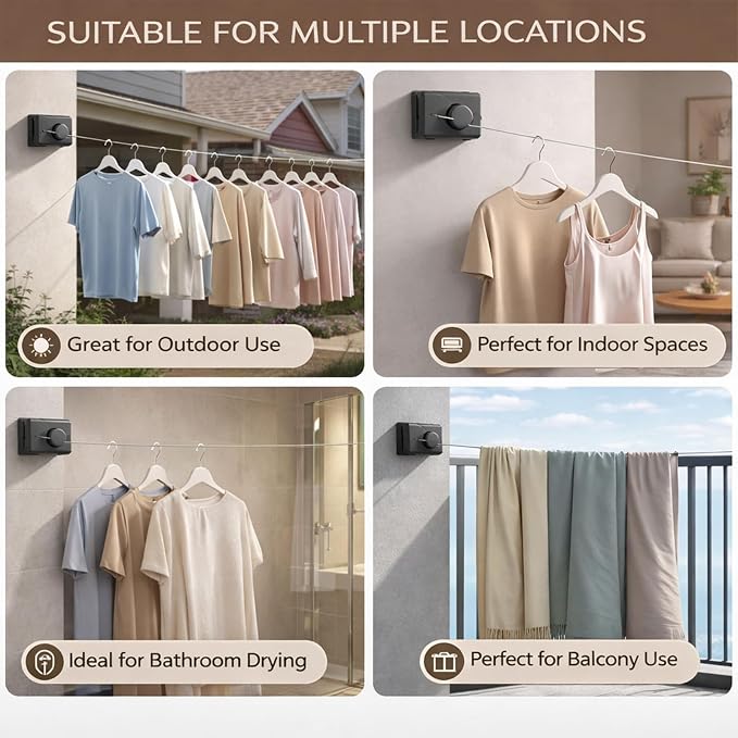 Retractable Clothesline Indoor Outdoor - Image 5