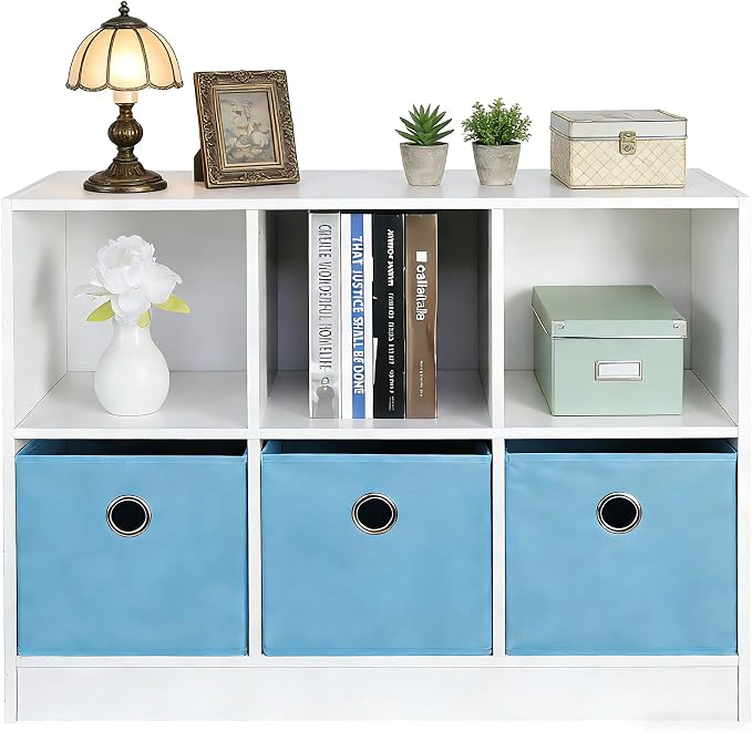 SUPER DEAL 6 Cube Storage Organizer 2 Tier Bookshelf by Superdeal