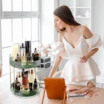 360° Rotating Makeup Organizer for Vanity, Large Capacity Bathroom Countertop - Image 4