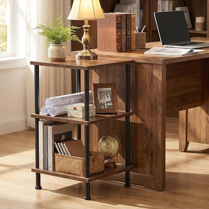 HOOBRO 3-Tier Corner Shelf Stand, Corner Square Rack Display Shelf, Tall - Image 2