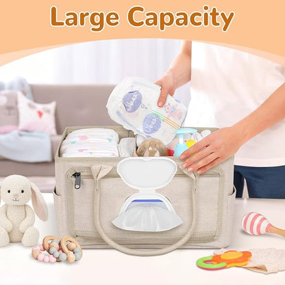 Volnamal Diaper Caddy with Wipe Dispenser One-Handed Access, Portable Car - Image 2