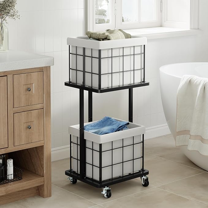 80L Vertical Rolling Laundry Hamper - Image 7