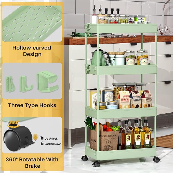 SPACELEAD 4 Tier Rolling Cart - Image 3