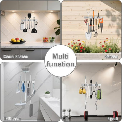 Broom Holder Wall Mount, Broom Organizer Wall Mount Stainless Steel Broom and - Image 5
