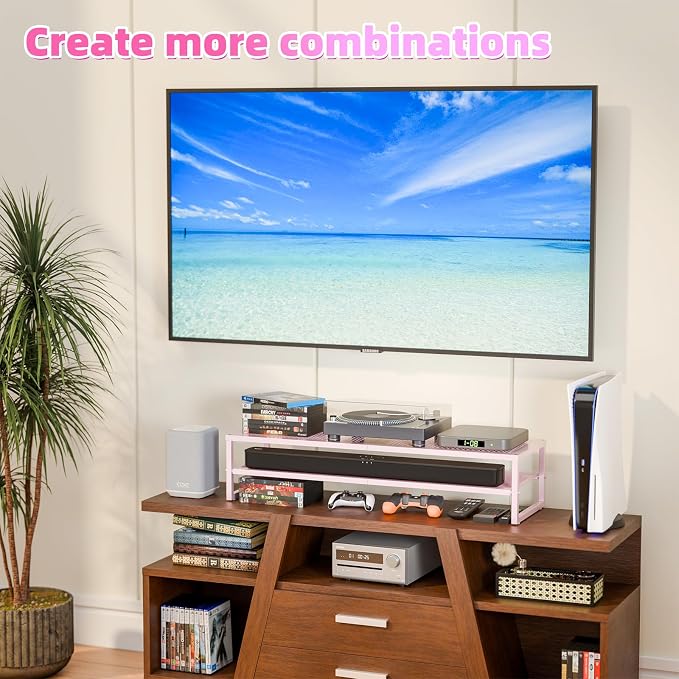 Simple Trending 2 Tier Metal Dual Monitor Stand Riser, Computer Office Desktop - Image 4