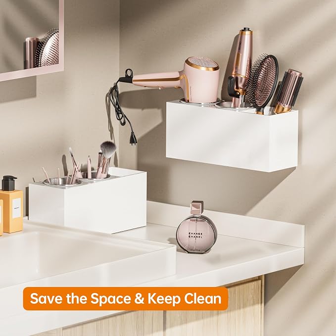 Hair Tool Organizer Acrylic: Hair Dryer Holder Wall Mount - Image 3