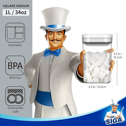 MR.SIGA 4 Pack Airtight Food Storage Container Set, BPA Free Kitchen Pantry - Image 3