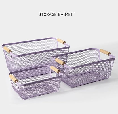 AJIODA Metal Mesh Steel Basket, Medium Wire Storage Organizer Basket - Image 7
