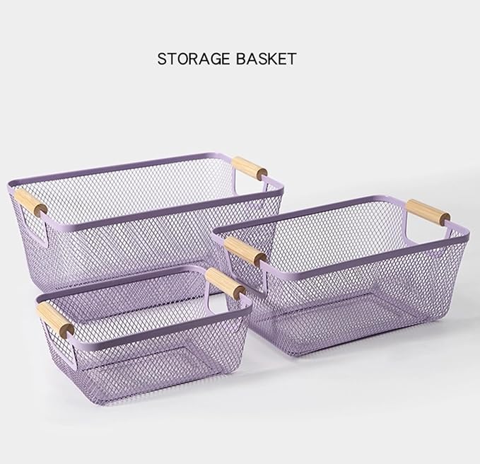 AJIODA Metal Mesh Steel Basket, Large Wire Storage Organizer Basket - Image 7